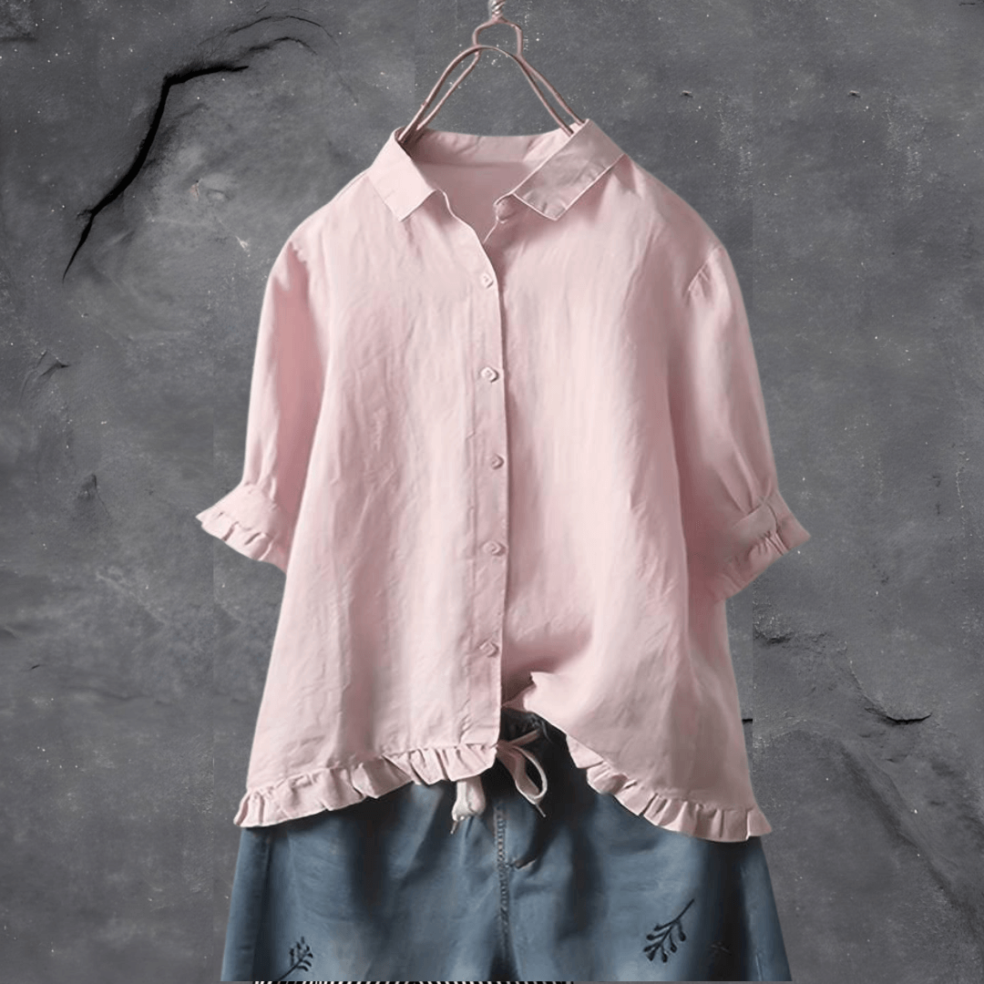 NOUVEAU RICHE Elegante Damenbluse Leicht Fallend Mit Edlem Look Anlass Rosa