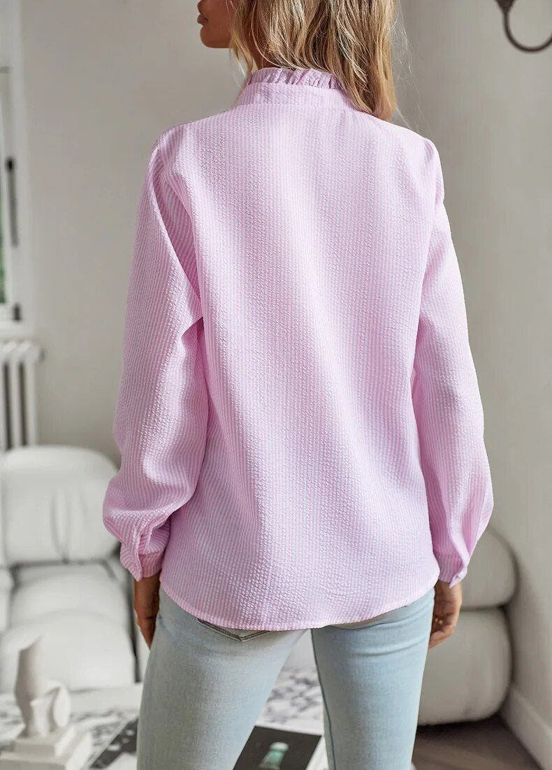 NOUVEAU RICHE Elegante Damenbluse Mit Streifen Langarm Büro Outfit