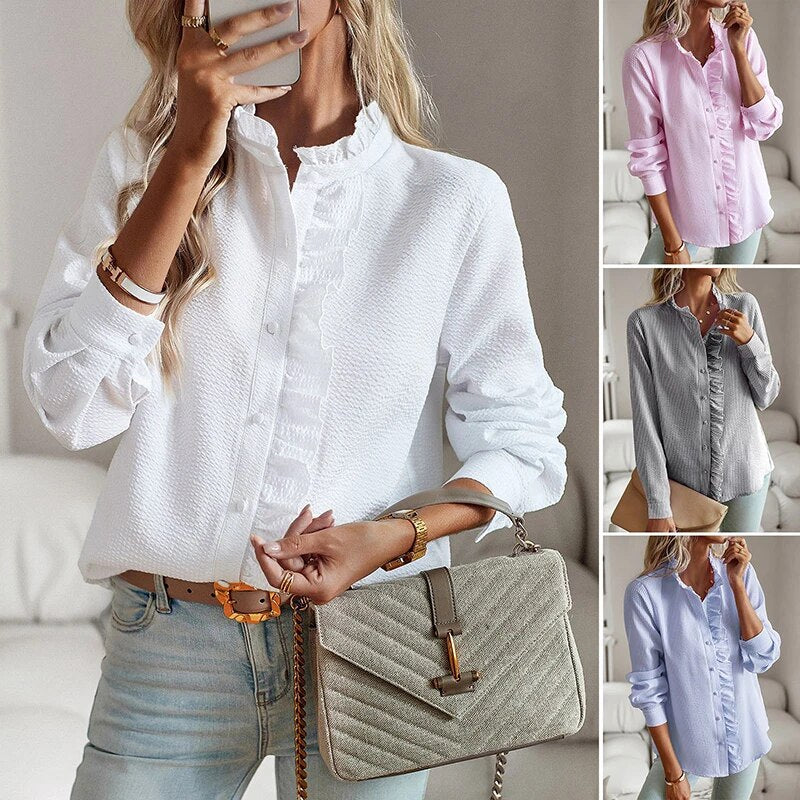 NOUVEAU RICHE Elegante Damenbluse Mit Streifen Langarm Büro Outfit