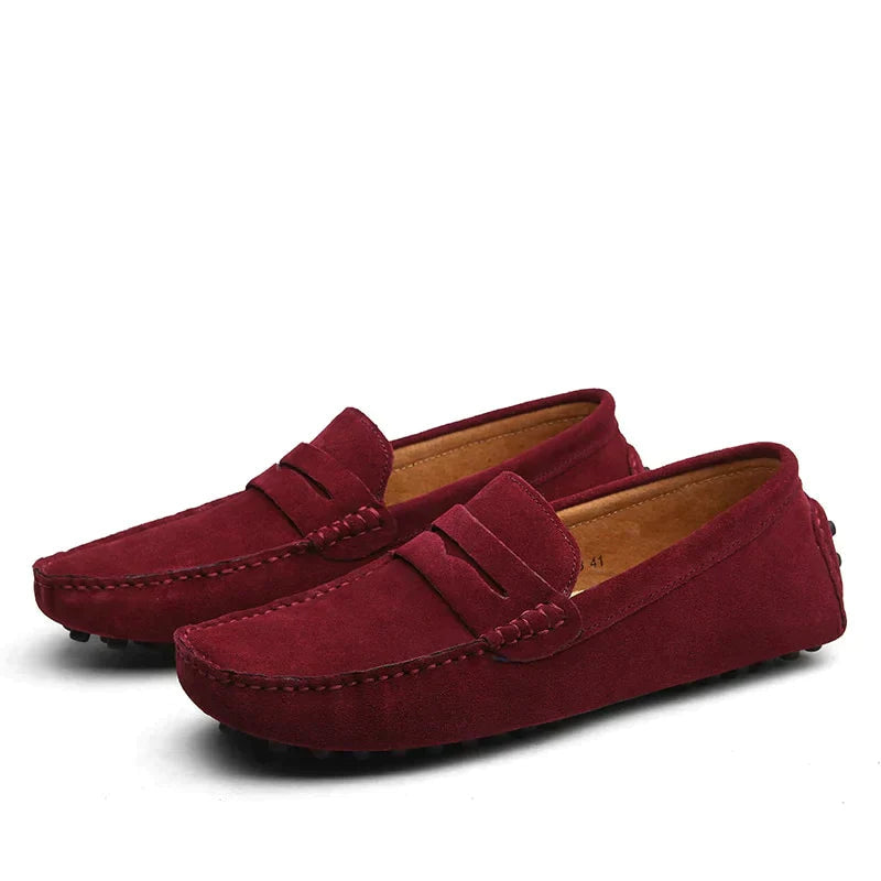 NOUVEAU RICHE Elegante Herren Slipper Aus Leder Mit Komfort Und Stil Rot
