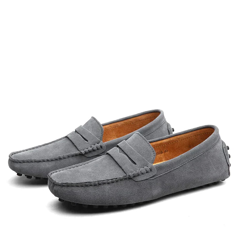 NOUVEAU RICHE Elegante Herren Slipper Aus Leder Mit Komfort Und Stil Grau