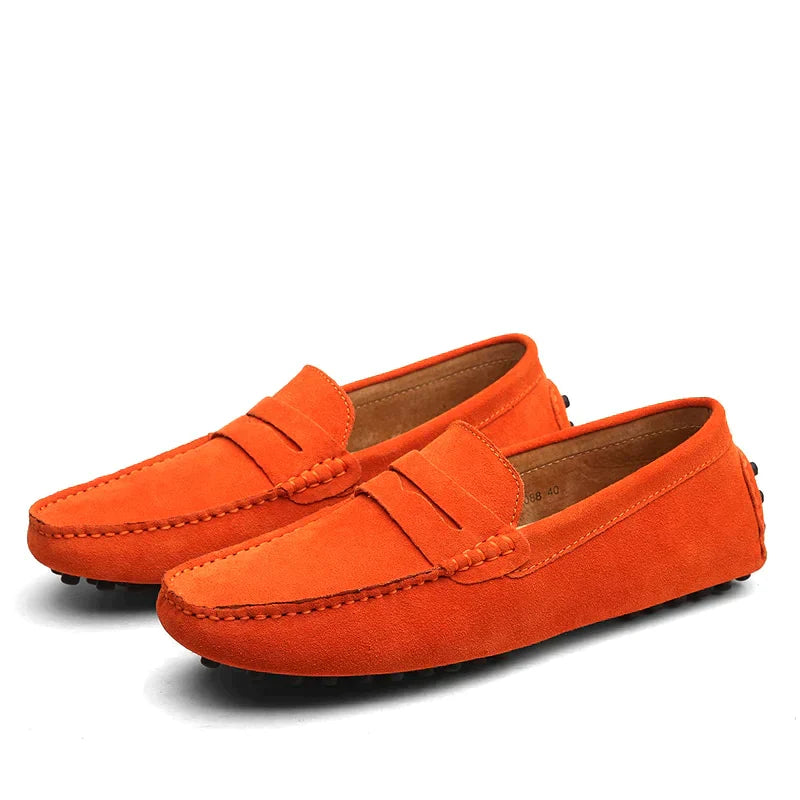 NOUVEAU RICHE Elegante Herren Slipper Aus Leder Mit Komfort Und Stil Orange