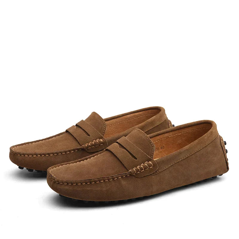 NOUVEAU RICHE Elegante Herren Slipper Aus Leder Mit Komfort Und Stil Braun