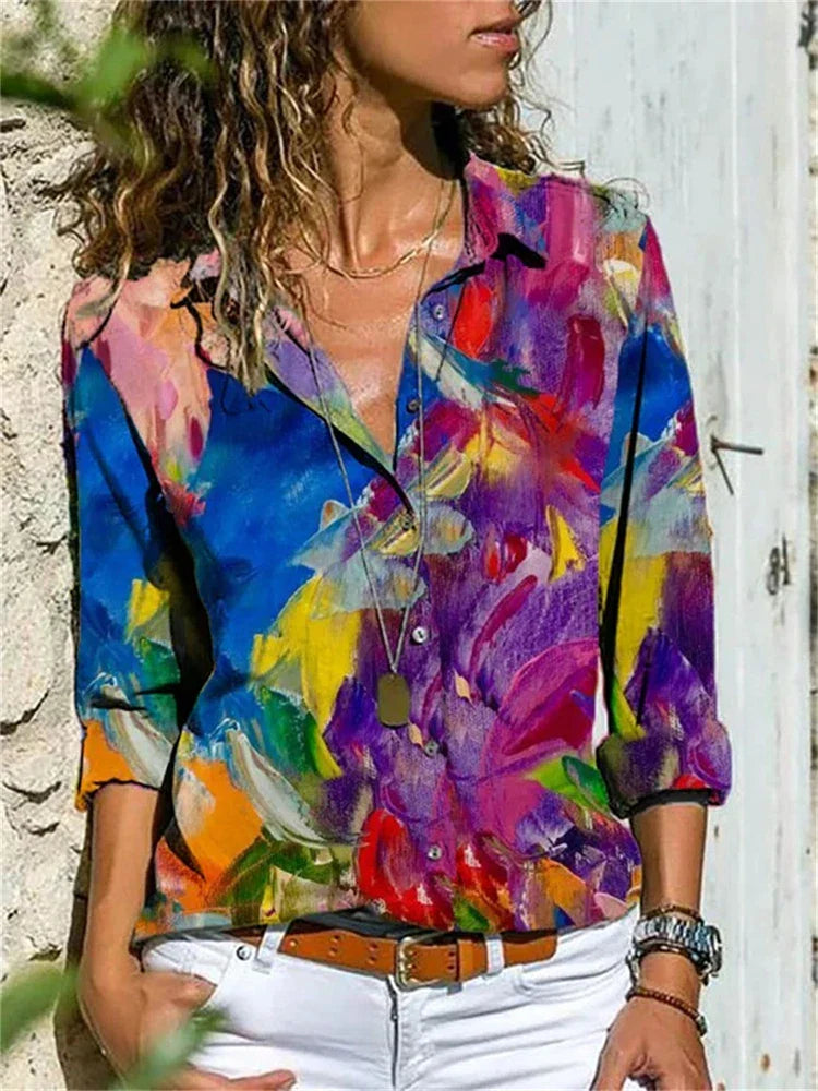 NOUVEAU RICHE Bluse Damen Sommer Leichte Hochwertige Materialien Komfort Fuchsie