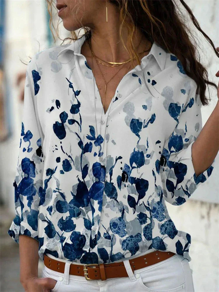 NOUVEAU RICHE Bluse Damen Sommer Leichte Hochwertige Materialien Komfort Himmelblau
