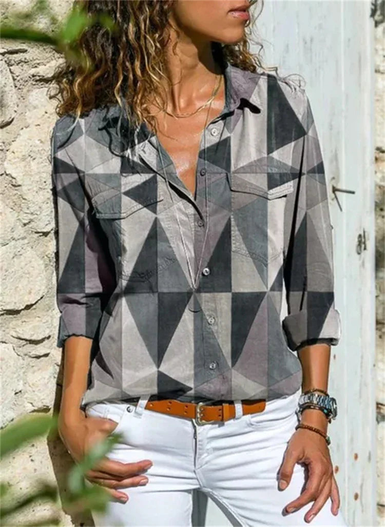 NOUVEAU RICHE Bluse Damen Sommer Leichte Hochwertige Materialien Komfort Grau