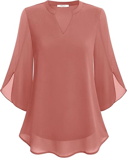 NOUVEAU RICHE Bluse Dreiviertel Ärmel Fließender Stoff Formeller Stil