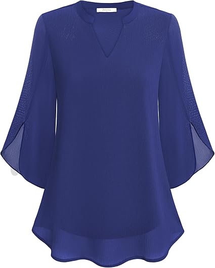NOUVEAU RICHE Bluse Dreiviertel Ärmel Fließender Stoff Formeller Stil