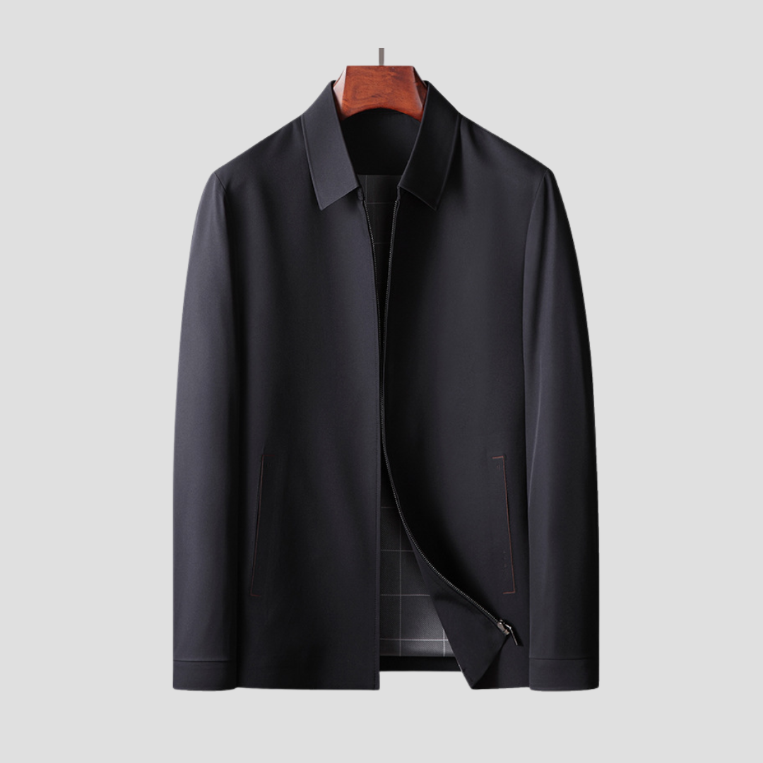 NOUVEAU RICHE Leichtjacke Glatter Stoff Leichte Haptik Gerader Schnitt Schwarz