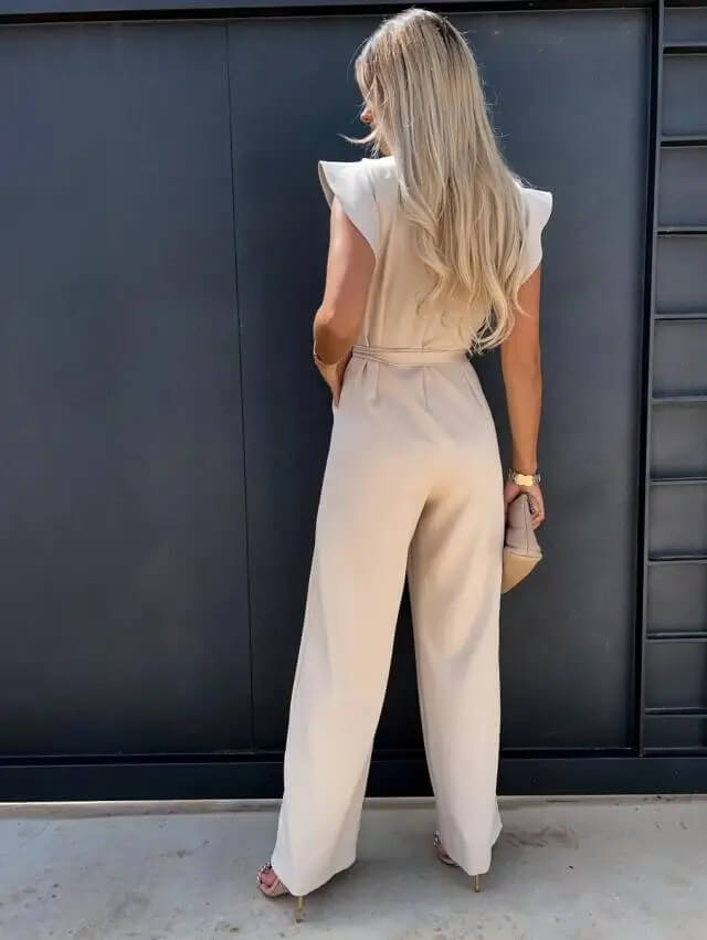 NOUVEAU RICHE Eleganter Bequemer Jumpsuit Mit Schmetterlingsärmeln Gürtel