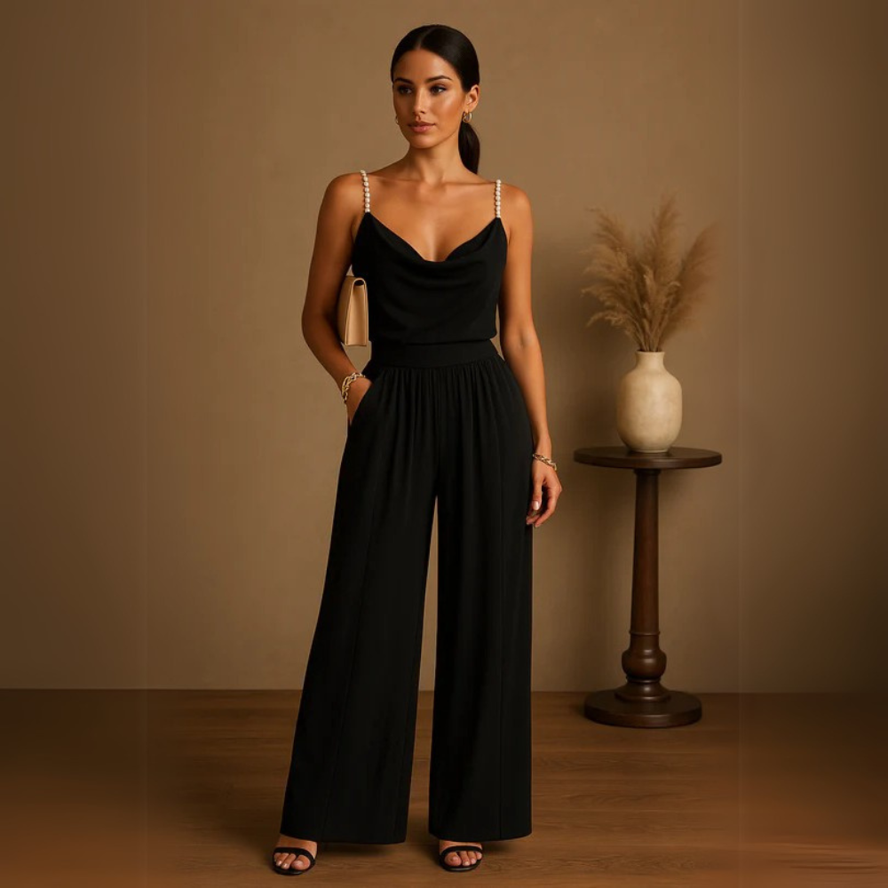 NOUVEAU RICHE Eleganter Jumpsuit Mit Weitem Bein Damen Festliche Anlässe