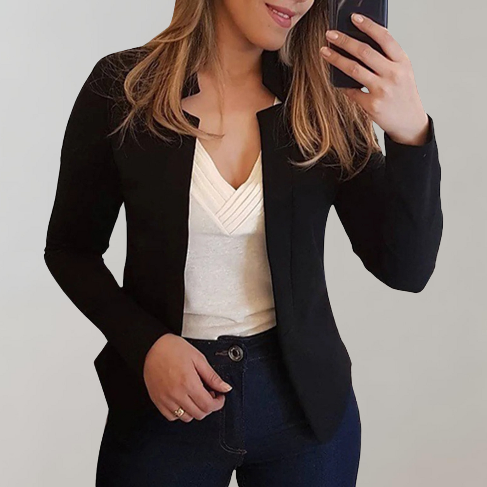 NOUVEAU RICHE Eleganter Damen Blazer Mit Reverskragen Und Leichtem Schnitt Für Stilvolle Outfits Schwarz