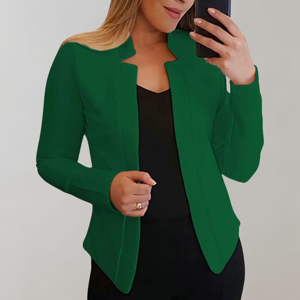 NOUVEAU RICHE Eleganter Damen Blazer Mit Reverskragen Und Leichtem Schnitt Für Stilvolle Outfits Grün