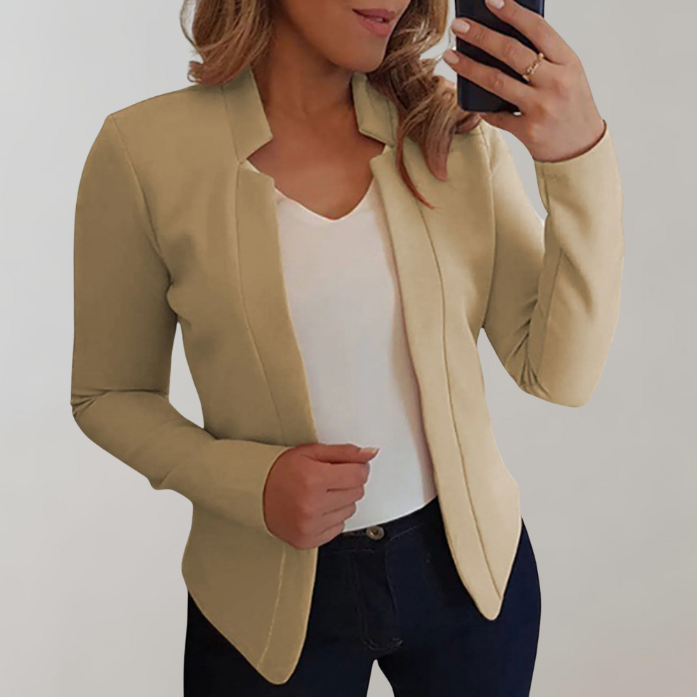 NOUVEAU RICHE Eleganter Damen Blazer Mit Reverskragen Und Leichtem Schnitt Für Stilvolle Outfits Khaki
