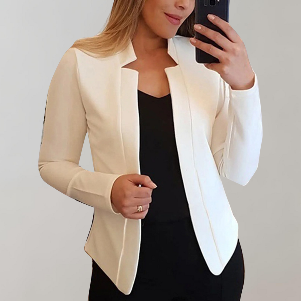 NOUVEAU RICHE Eleganter Damen Blazer Mit Reverskragen Und Leichtem Schnitt Für Stilvolle Outfits Weiß