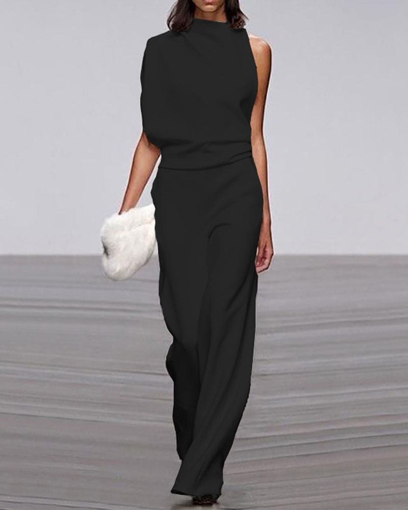NOUVEAU RICHE Eleganter Ärmelloser Damen Jumpsuit Formelles Einteiler Outfit Für Besondere Anlässe Schwarz
