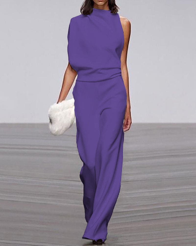 NOUVEAU RICHE Eleganter Ärmelloser Damen Jumpsuit Formelles Einteiler Outfit Für Besondere Anlässe Lila