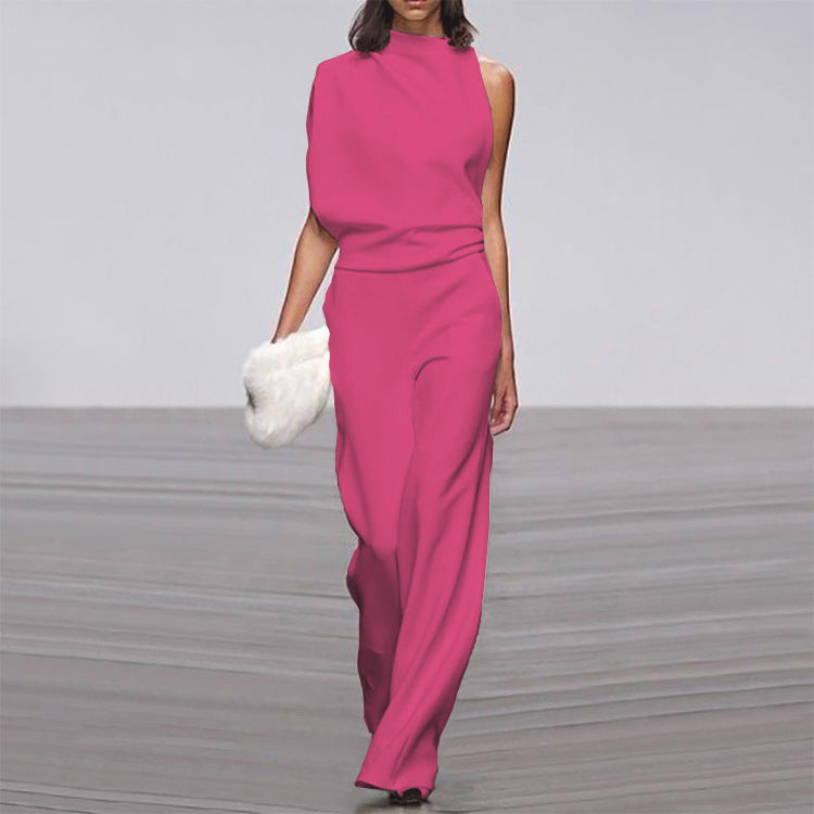NOUVEAU RICHE Eleganter Ärmelloser Damen Jumpsuit Formelles Einteiler Outfit Für Besondere Anlässe Fuchsia