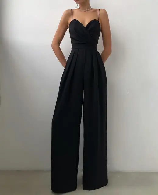 NOUVEAU RICHE Eleganter Ärmeloser Damen Overall Für Stilbewusste Frauen Aus Luxuriösem Stoff In Schmeichelnder Silhouette Ideal Für Besondere Anlässe Und Freizeit Schwarz