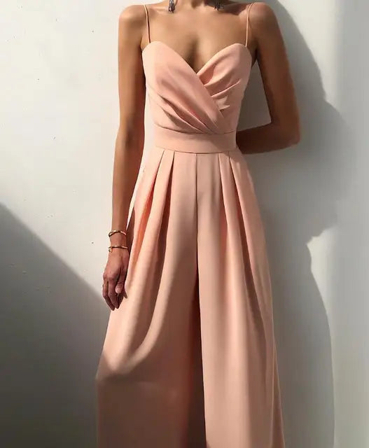 NOUVEAU RICHE Eleganter Ärmeloser Damen Overall Für Stilbewusste Frauen Aus Luxuriösem Stoff In Schmeichelnder Silhouette Ideal Für Besondere Anlässe Und Freizeit Aprikose