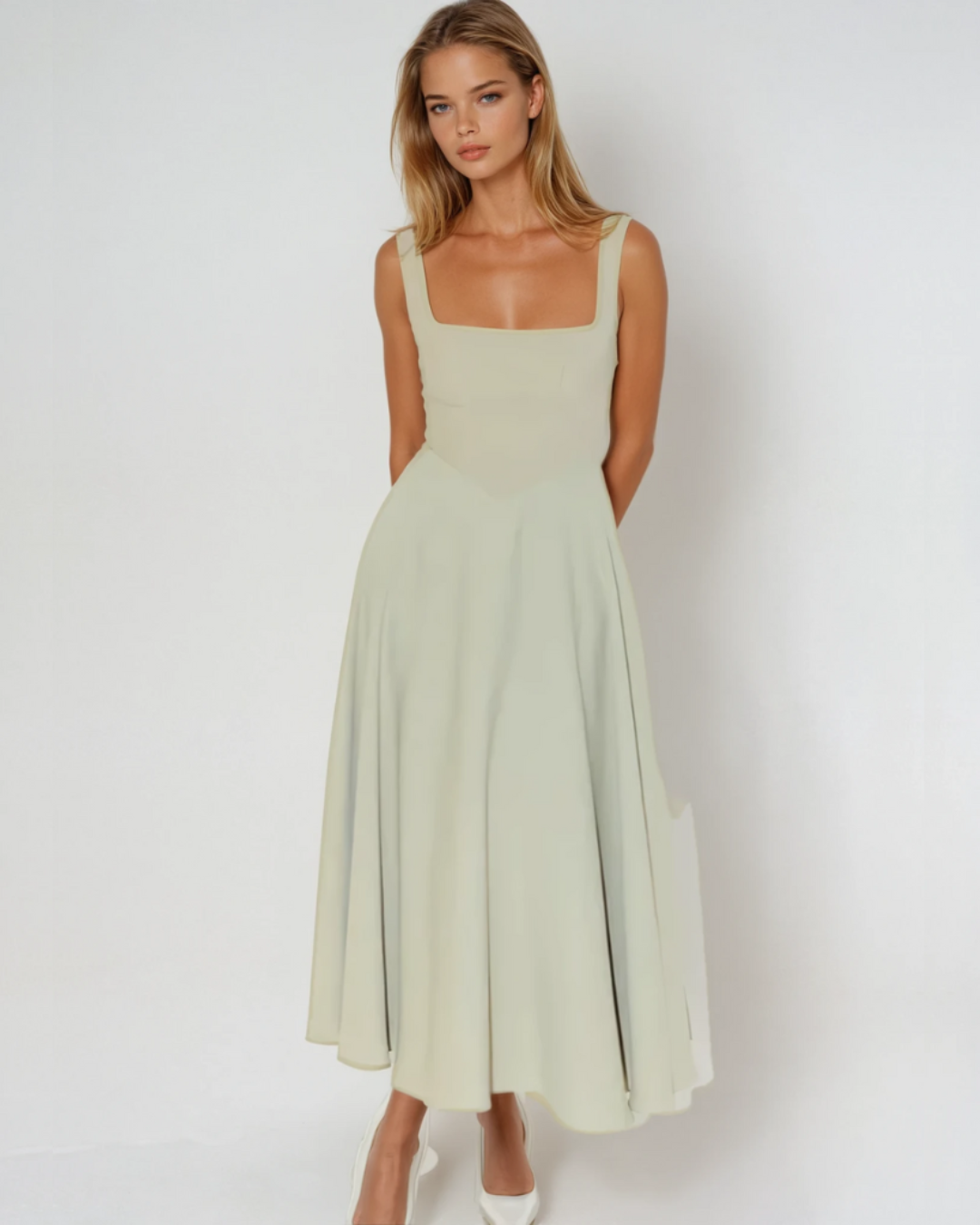 NOUVEAU RICHE Elegantes A Linien Kleid Für Stilvolle Sommer Anlässe Grün
