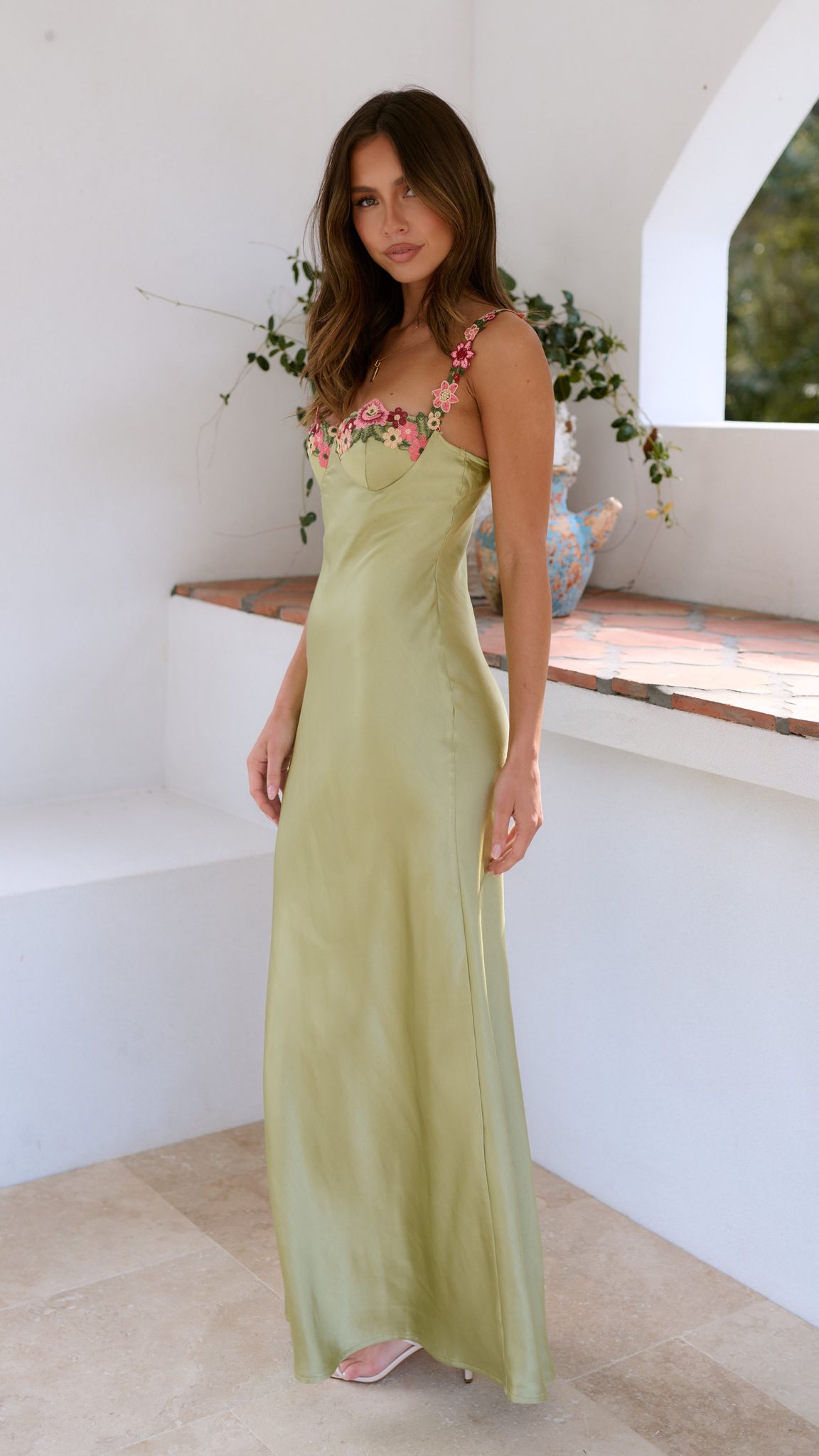 NOUVEAU RICHE Elegantes Maxikleid Mit Floralen Akzenten Und Silhouette