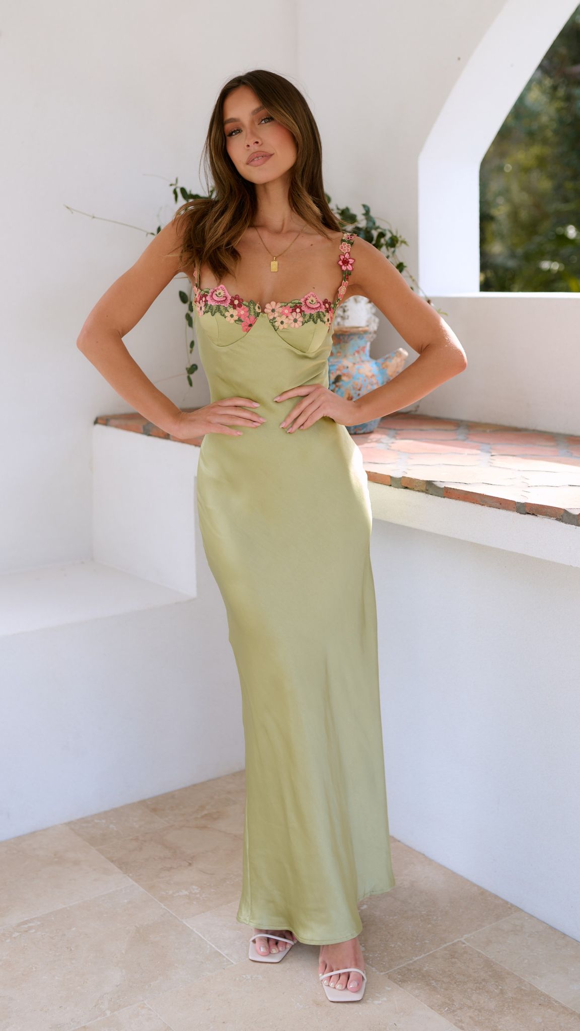 NOUVEAU RICHE Elegantes Maxikleid Mit Floralen Akzenten Und Silhouette