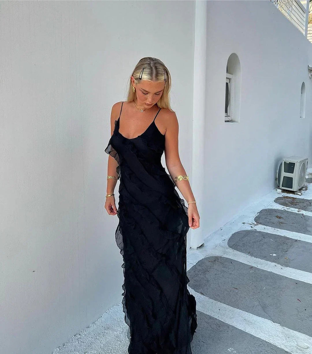 NOUVEAU RICHE Elegantes Maxikleid Off Schulter Mit Raffungen Und Glanz