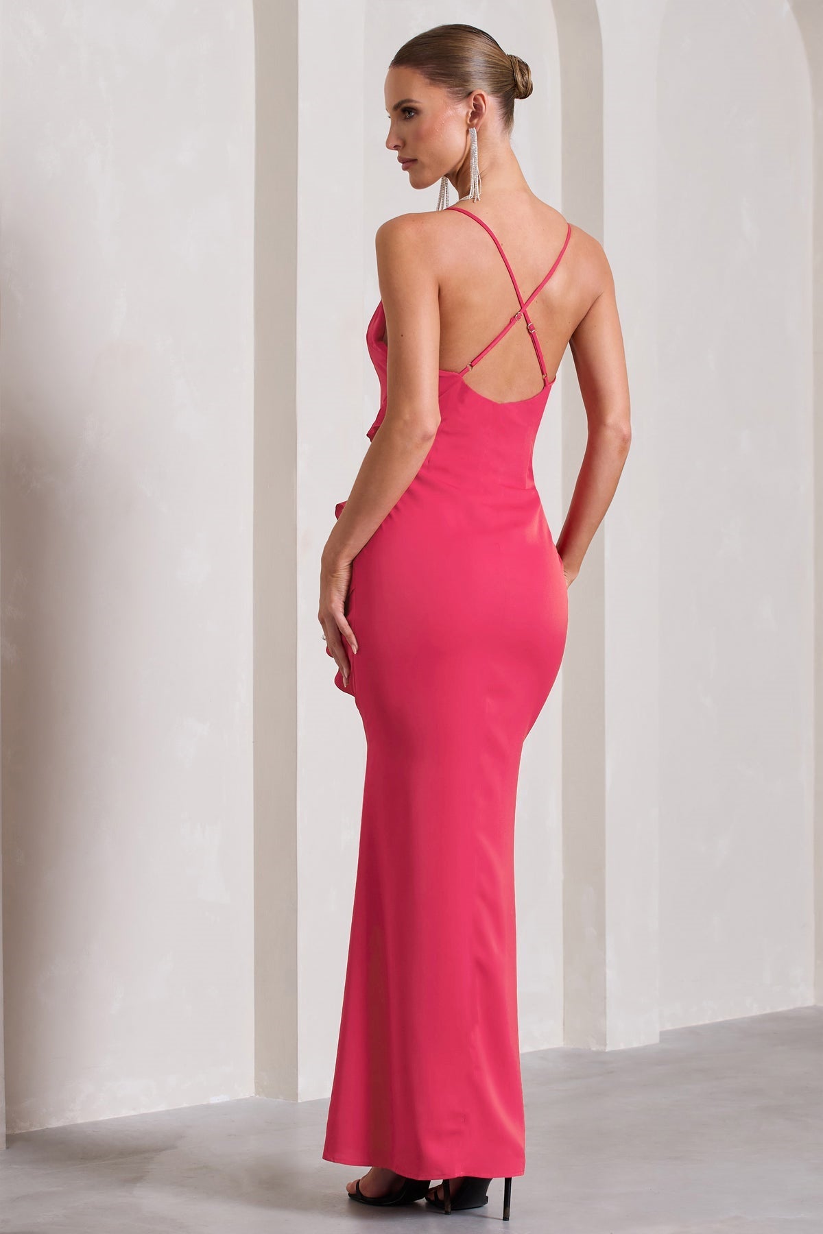 NOUVEAU RICHE Elegantes Maxikleid Off Schulter Mit Raffungen Und Glanz