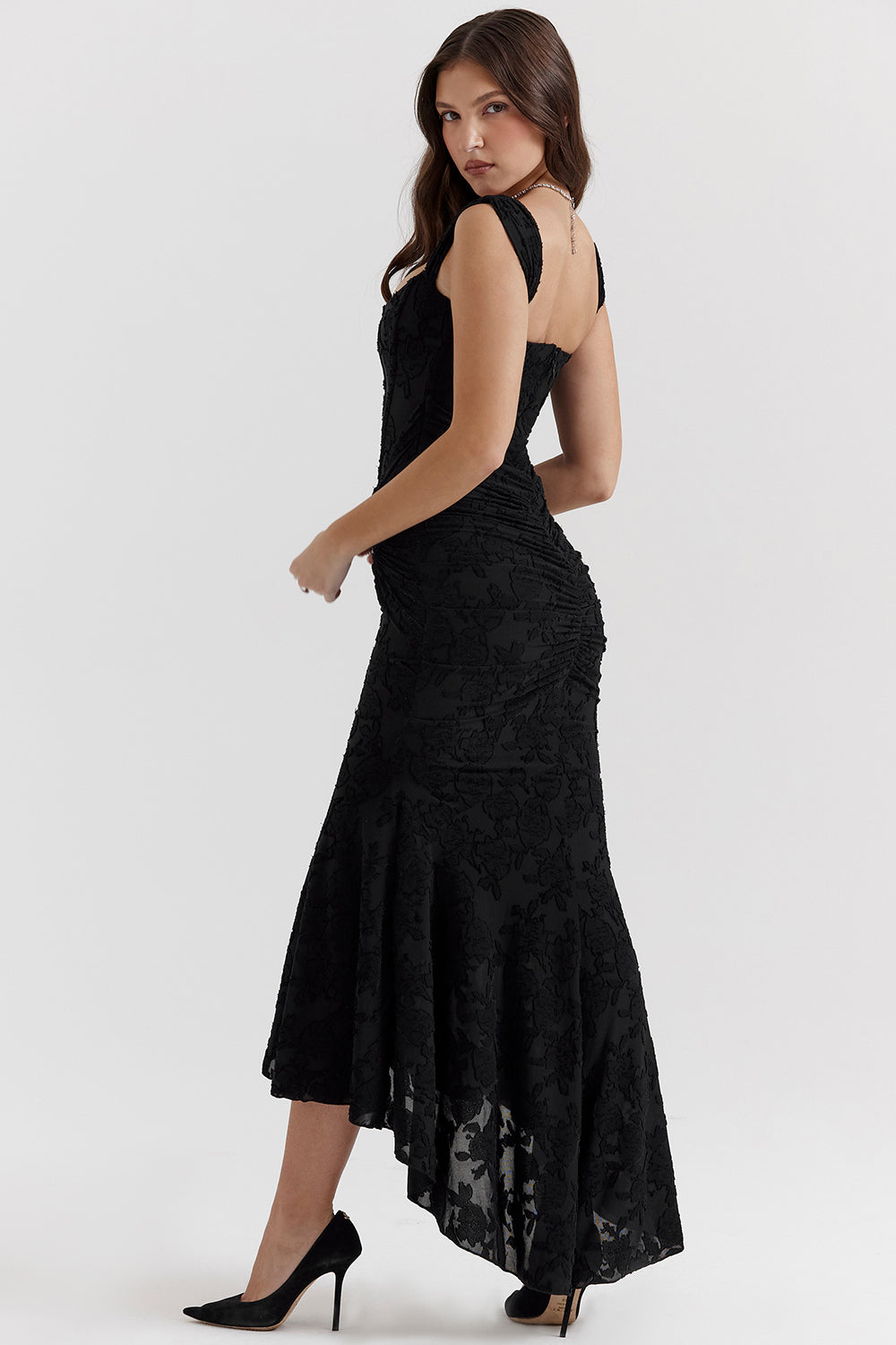 NOUVEAU RICHE Elegantes Regal Drapiertes Kleid Für Gehobene Anlässe