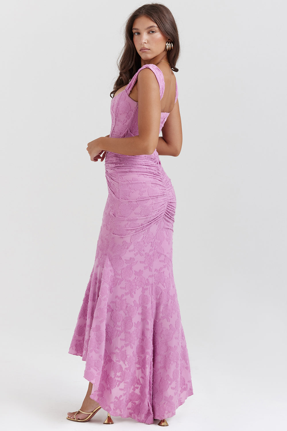 NOUVEAU RICHE Elegantes Regal Drapiertes Kleid Für Gehobene Anlässe