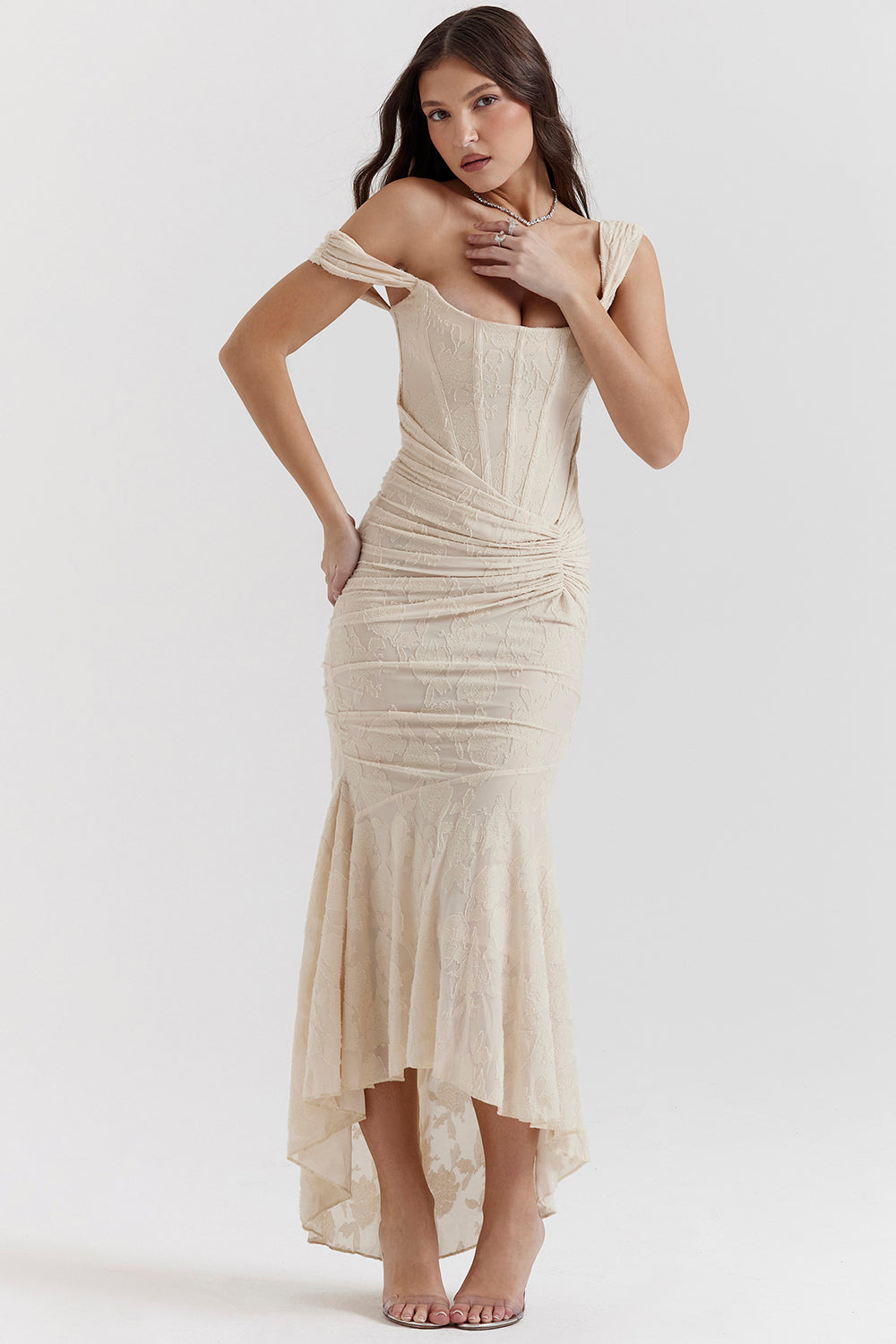 NOUVEAU RICHE Elegantes Regal Drapiertes Kleid Für Gehobene Anlässe