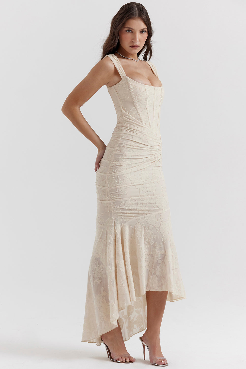 NOUVEAU RICHE Elegantes Regal Drapiertes Kleid Für Gehobene Anlässe