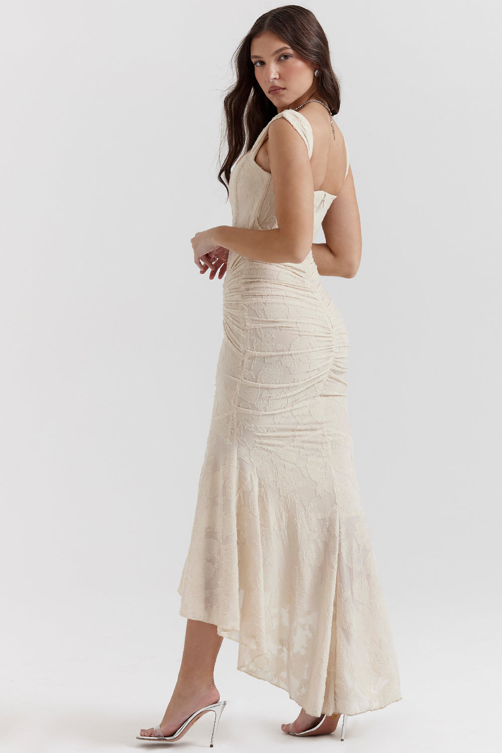 NOUVEAU RICHE Elegantes Regal Drapiertes Kleid Für Gehobene Anlässe