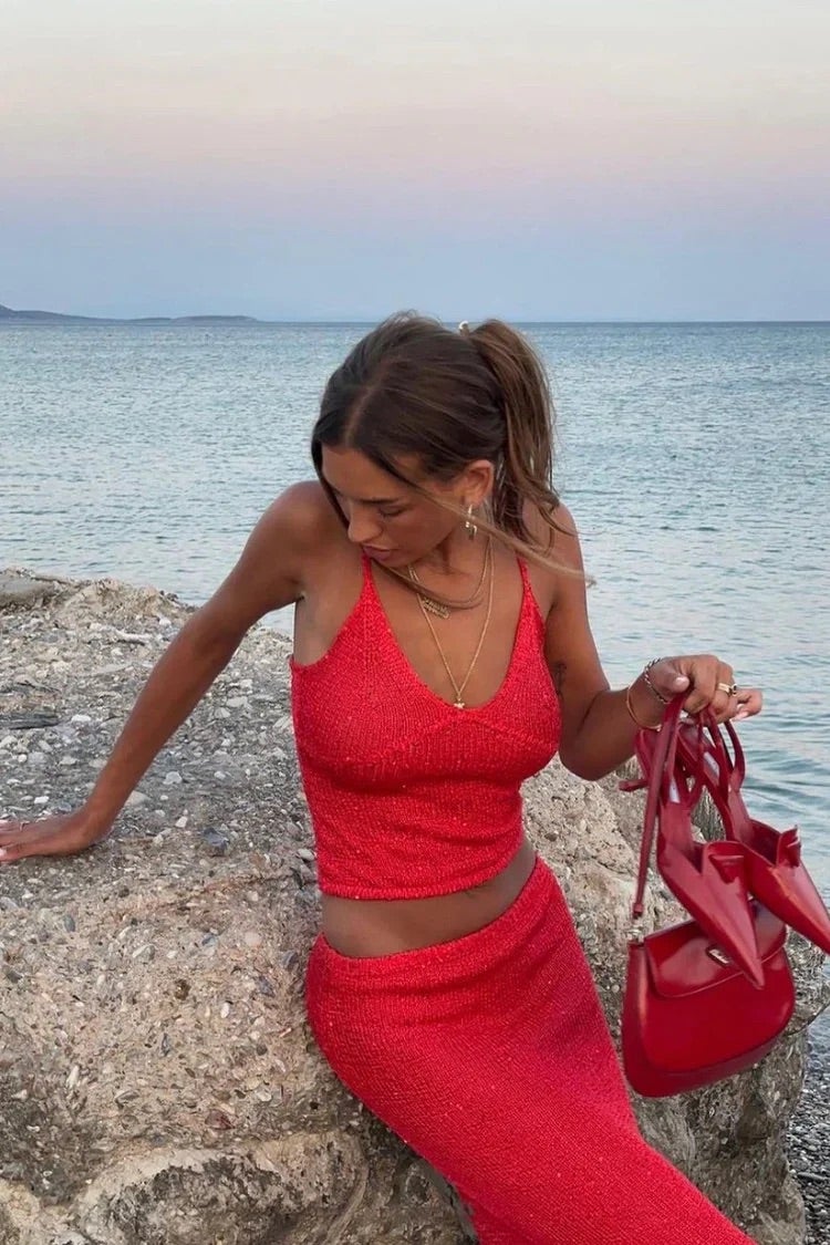 NOUVEAU RICHE Elegantes Strick Set Zweiteiler Minimalistischer Stil