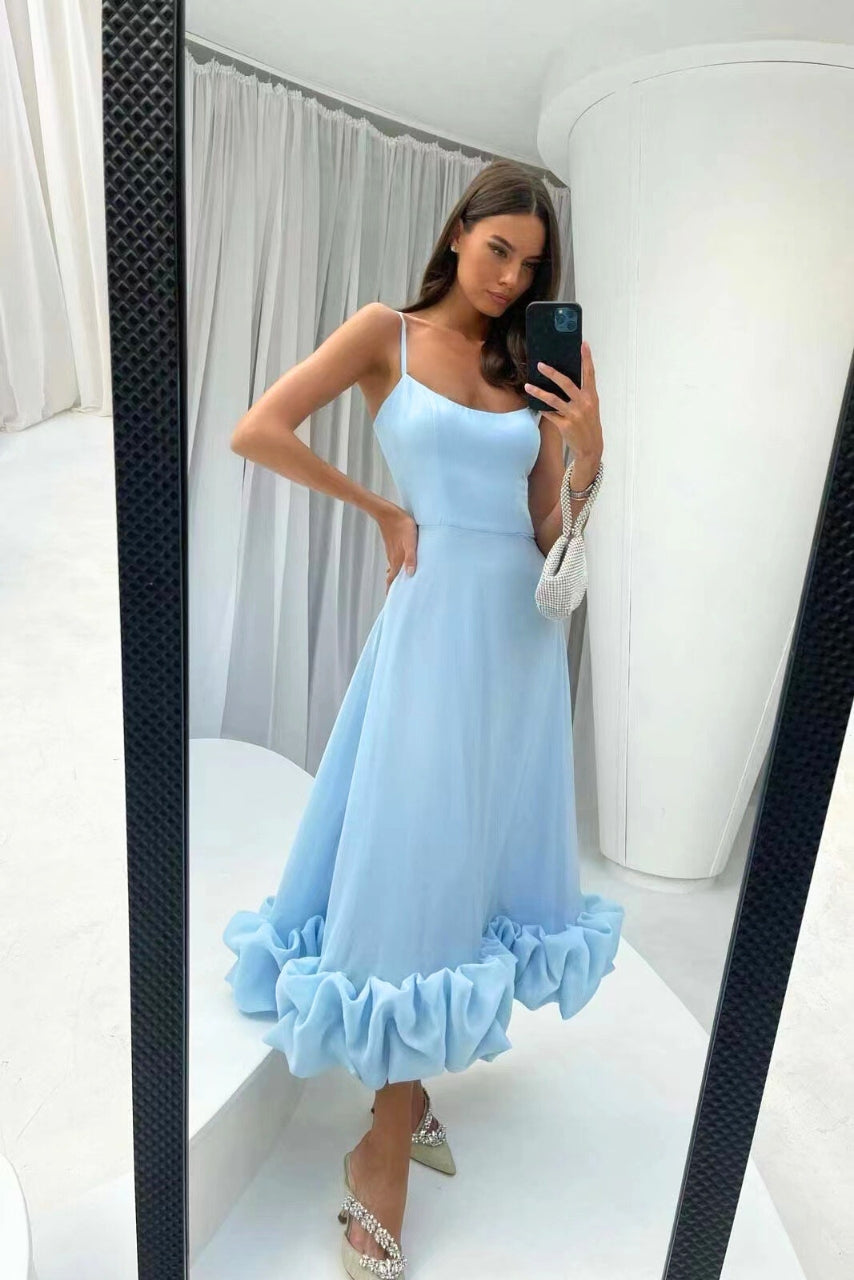 NOUVEAU RICHE Elegantes Twirl Kleid Für Hochzeiten Und Festlichkeiten Blau