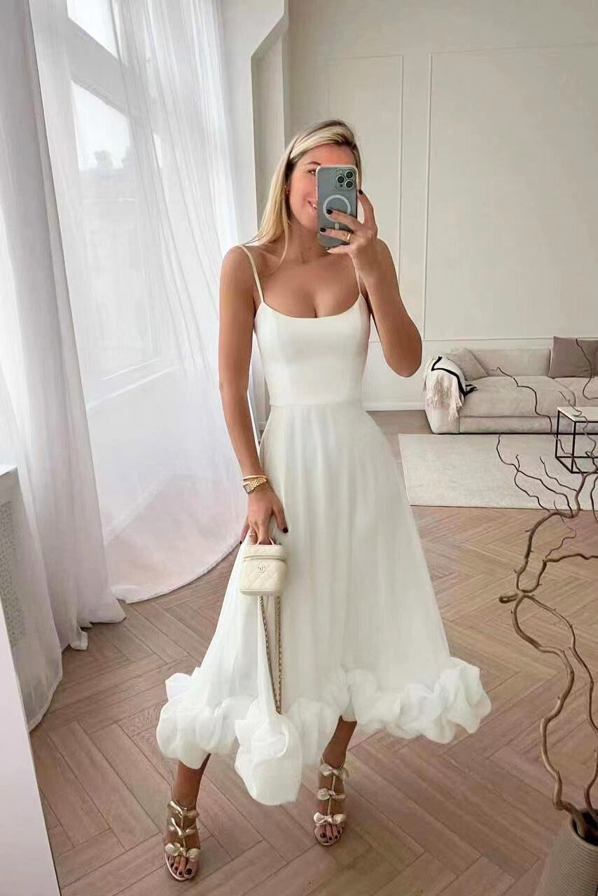 NOUVEAU RICHE Elegantes Twirl Kleid Für Hochzeiten Und Festlichkeiten Weiß