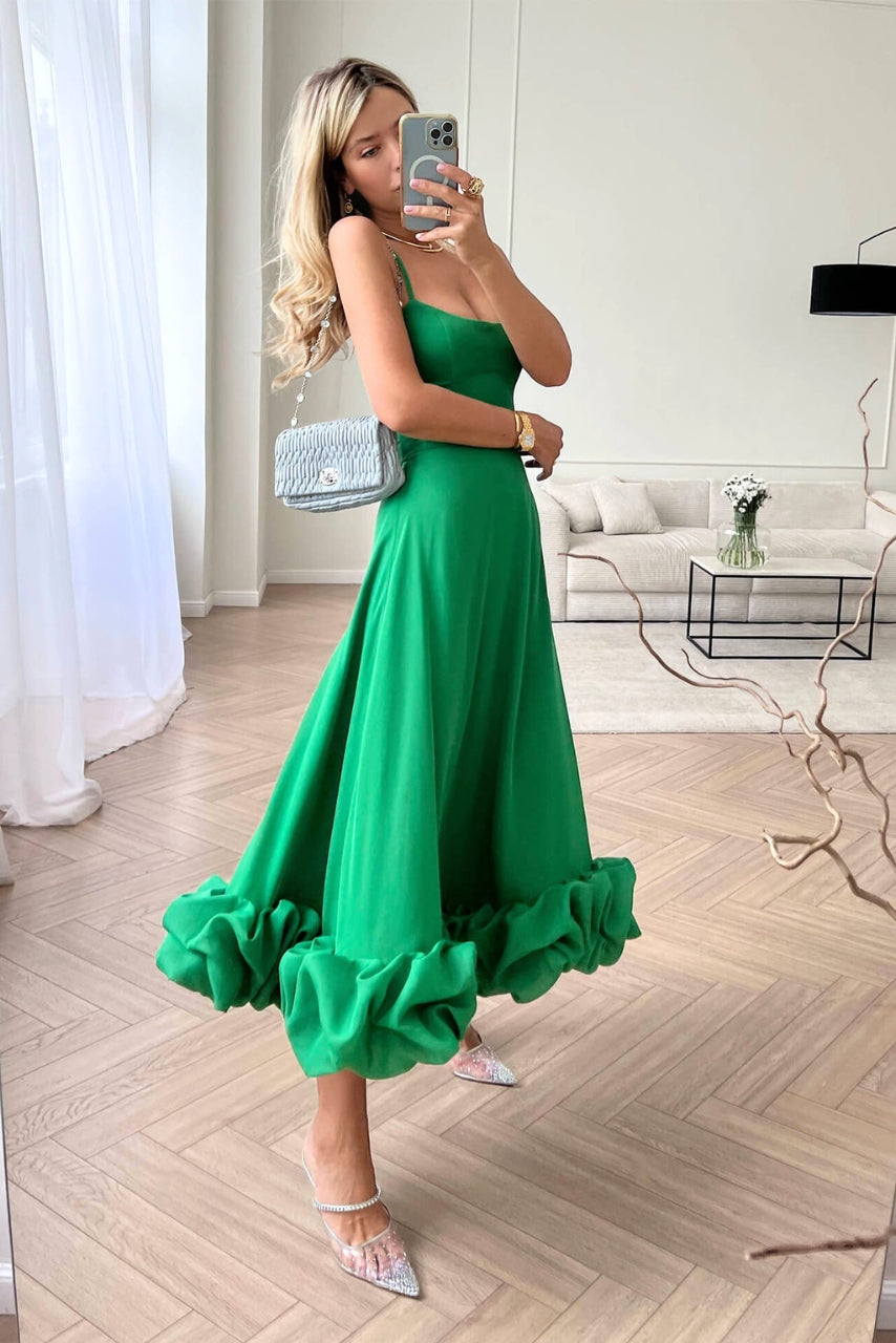 NOUVEAU RICHE Elegantes Twirl Kleid Für Hochzeiten Und Festlichkeiten Grün