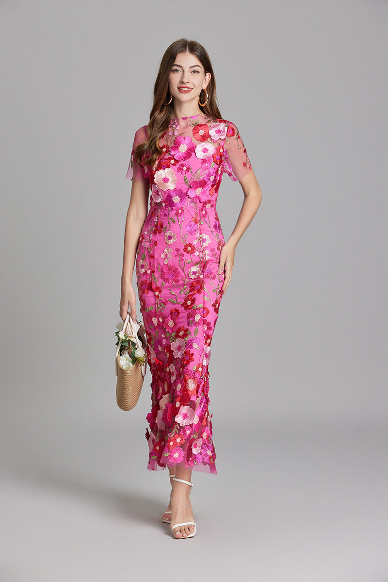 NOUVEAU RICHE Ärmelloses Besticktes Maxikleid Damen Abend Sommerkleid