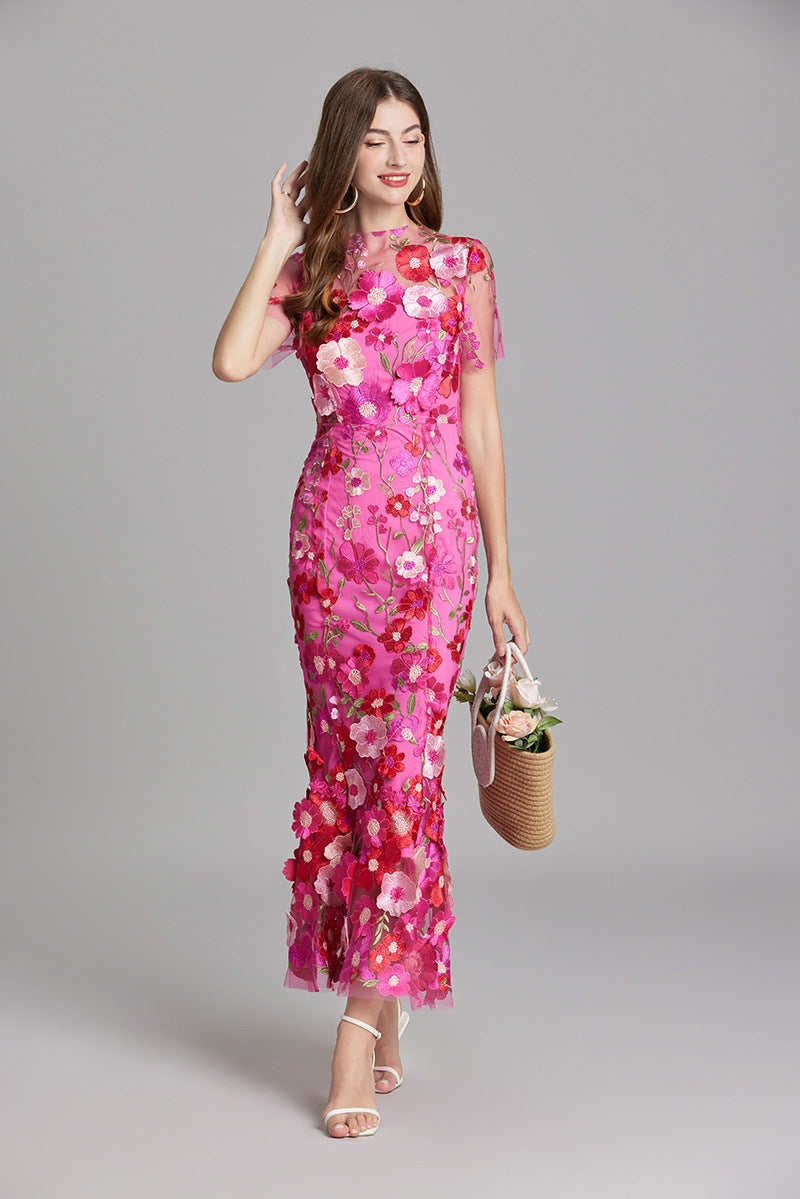 NOUVEAU RICHE Ärmelloses Besticktes Maxikleid Damen Abend Sommerkleid