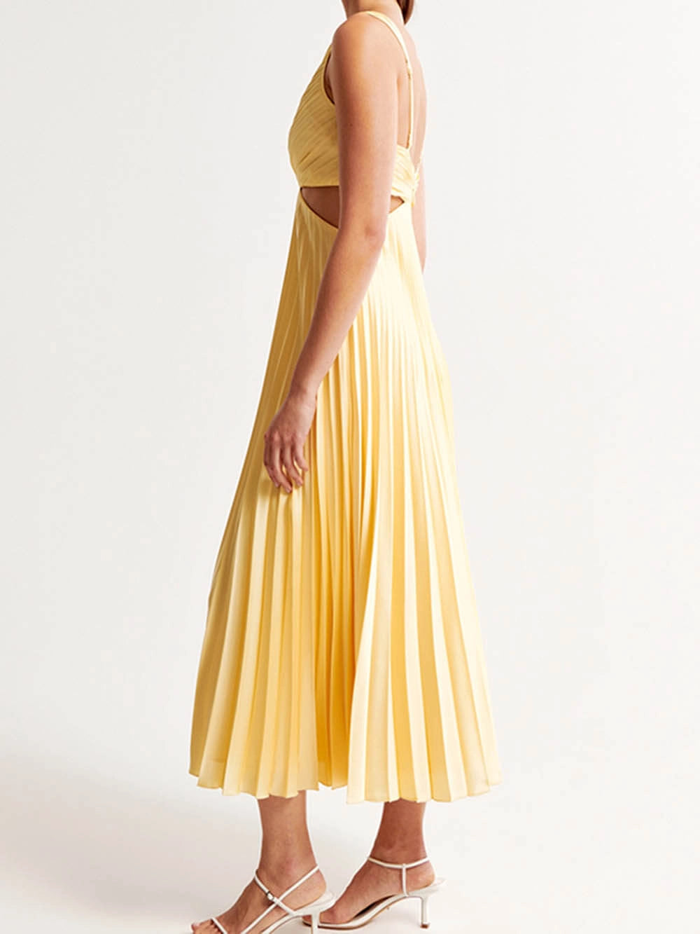 NOUVEAU RICHE Elegantes Plissee Abendkleid Midi Für Damen Hochzeitsgast