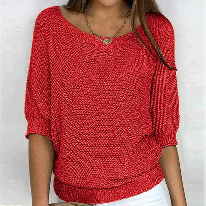NOUVEAU RICHE Weicher Damenpullover Oversize Komfort Warm Für Freizeit rot