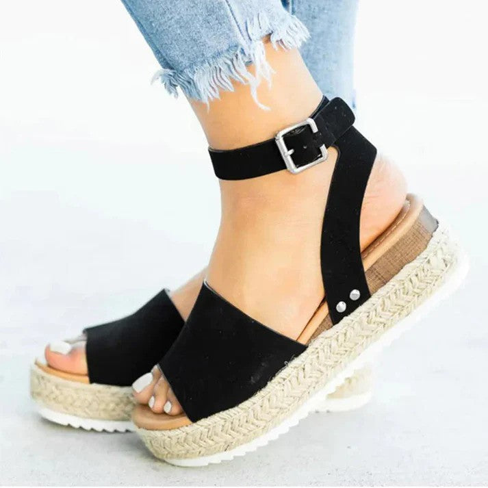 NOUVEAU RICHE Luma | Elegante Damen-Sommersandalen – Handgefertigte Qualität & komfortabler Sitz Schwarz