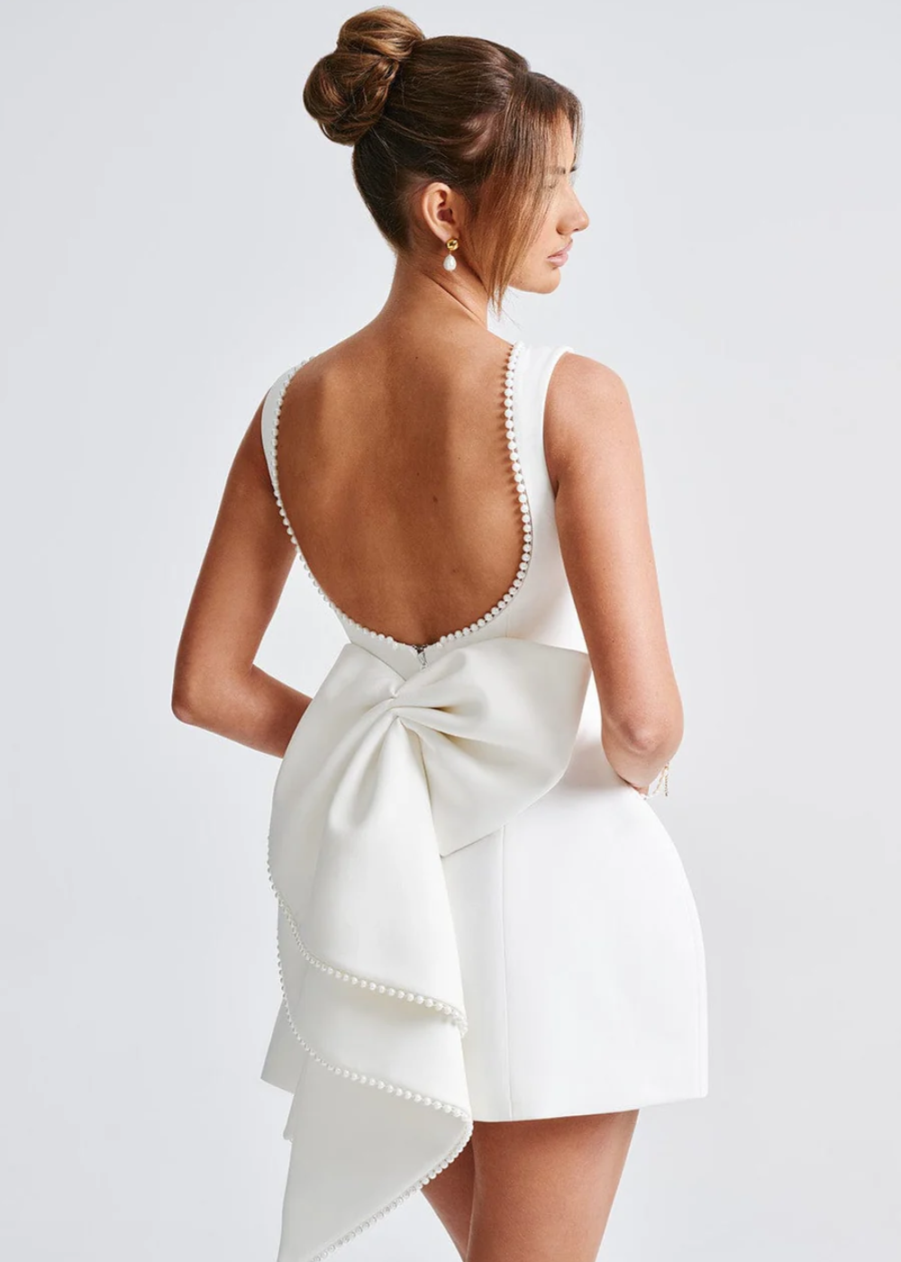NOUVEAU RICHE Perlenverziertes Minikleid Mit Eleganter Silhouette Festlich Weiß