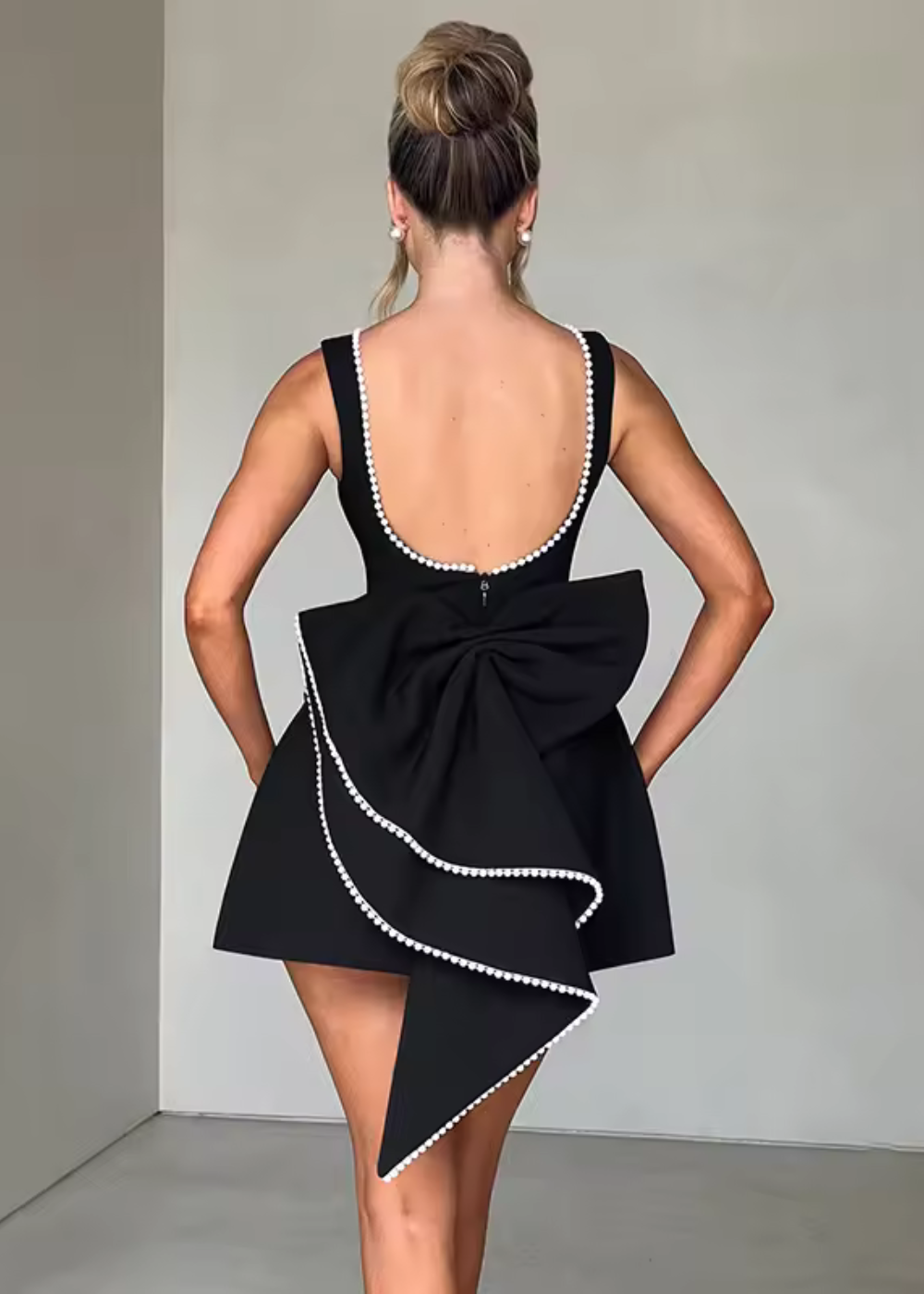 NOUVEAU RICHE Perlenverziertes Minikleid Mit Eleganter Silhouette Festlich Schwarz