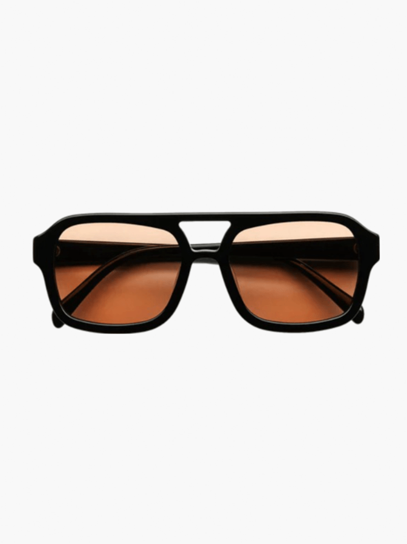 NOUVEAU RICHE Retro Sonnenbrille Pilotenstil UV400 Schutz Vintage Flair Schwarz