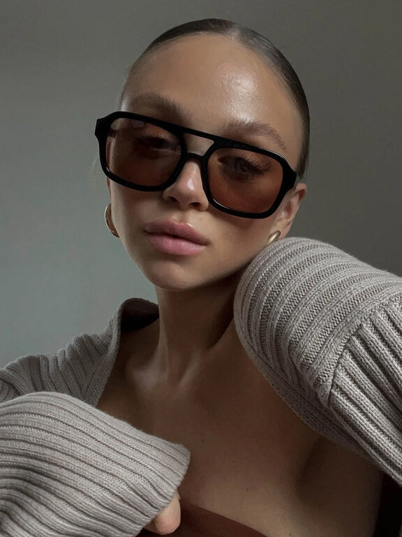 NOUVEAU RICHE Retro Sonnenbrille Pilotenstil UV400 Schutz Vintage Flair