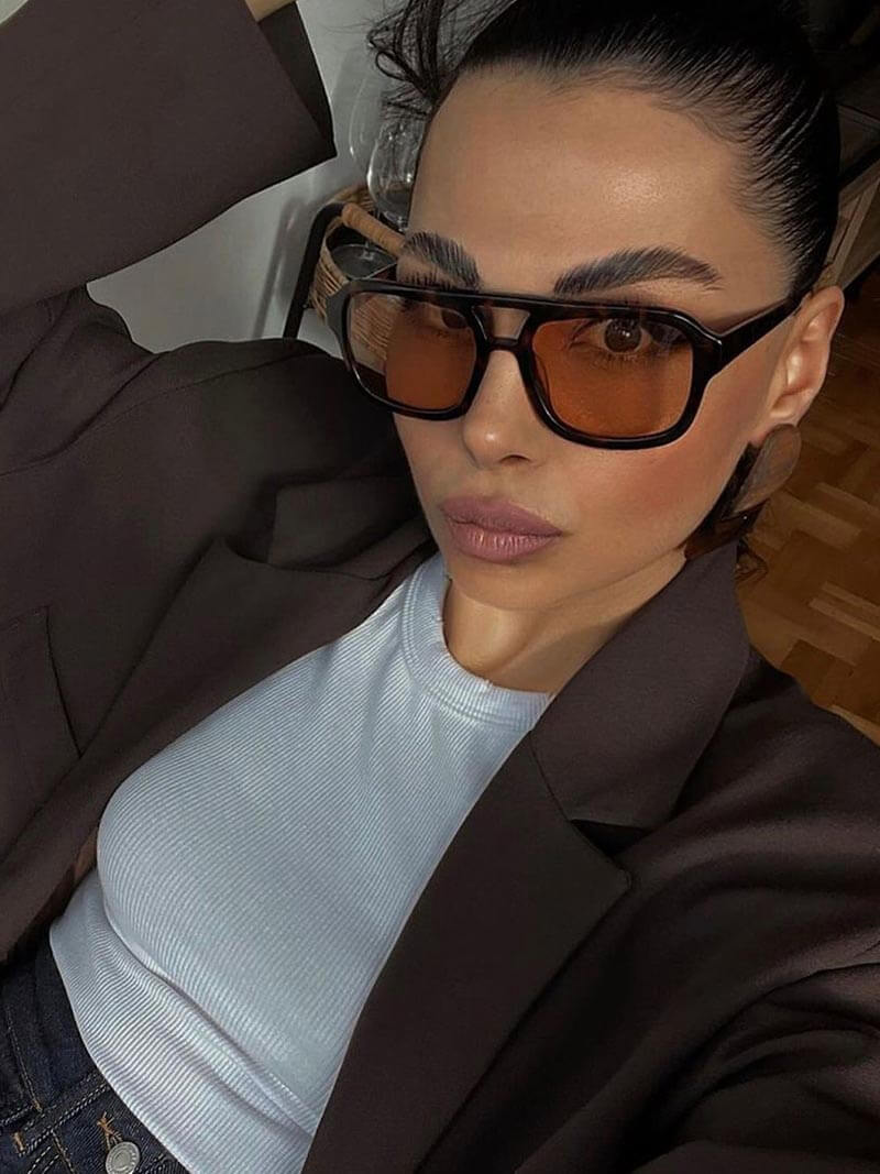 NOUVEAU RICHE Retro Sonnenbrille Pilotenstil UV400 Schutz Vintage Flair