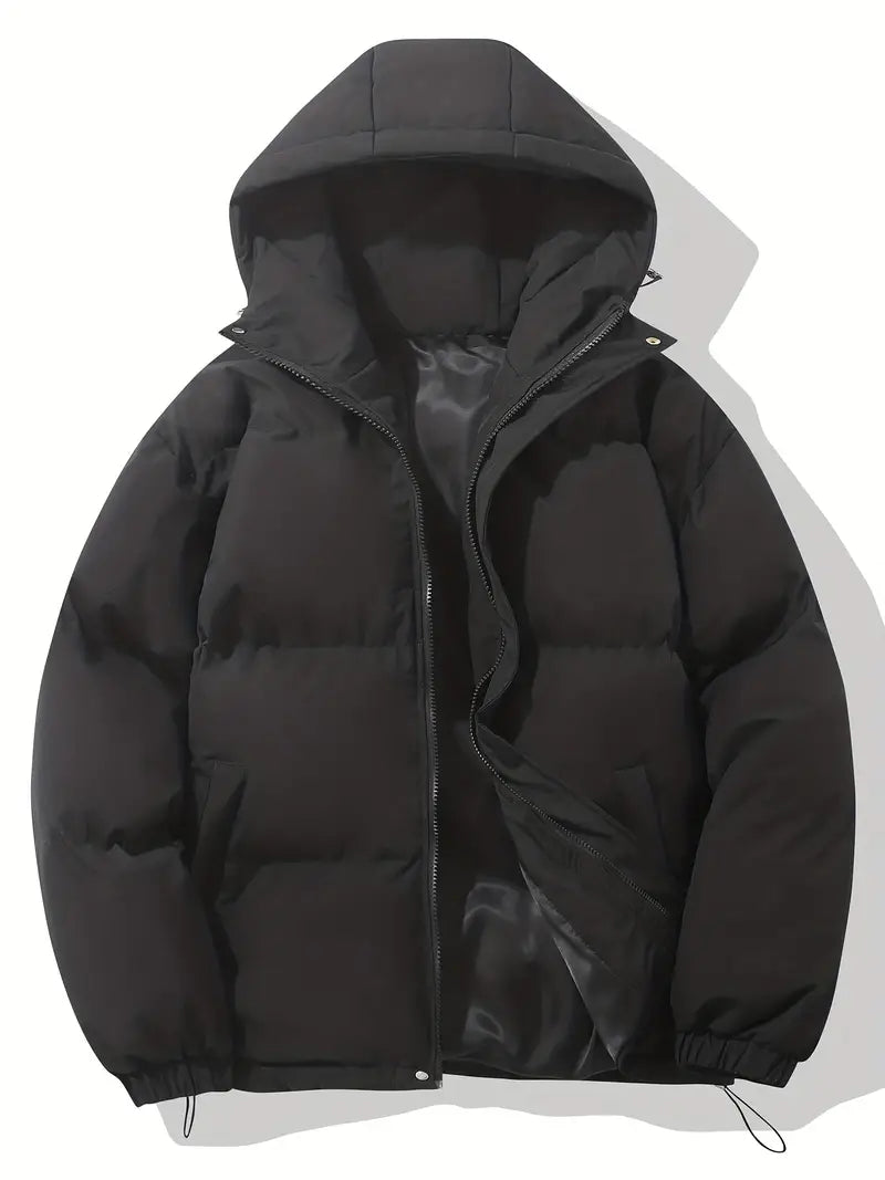 NOUVEAU RICHE Kapuzenjacke Klassisches Design Warme Winterjacke Winter Schwarz