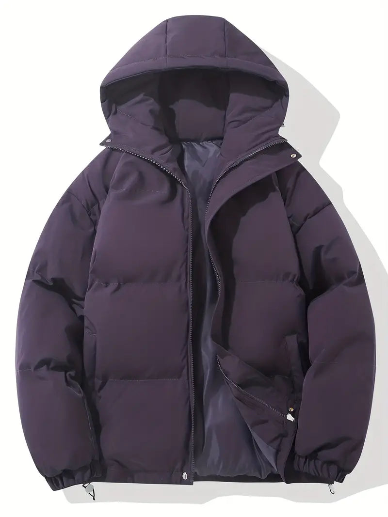 NOUVEAU RICHE Kapuzenjacke Klassisches Design Warme Winterjacke Winter Lila